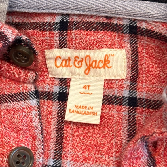 Cat & Jack - Flannel with Hoodie - 4T - Picture 2 of 3